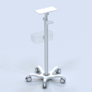 รถเข็นโรงพยาบาลเคลื่อนที่อเนกประสงค์ ปรับความสูงได้ พร้อมจอภาพทางการแพทย์ โครงสร้างโลหะแข็งแรงทนทาน - Product Image 3