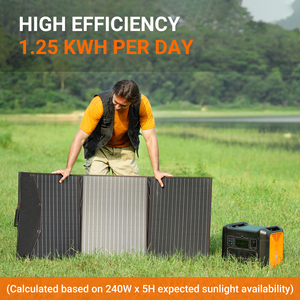 Generador de Energía para Acampar al Aire Libre, Estación de Energía Portátil, Paneles Solares Monocristalinos de 220w, Flexibles y Plegables, Celdas de 24v - Product Image 3