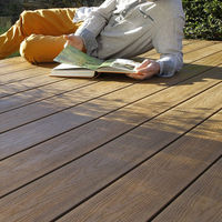 Revêtement de sol d'ingénierie Planches de terrasse en wpc Revêtement de terrasse extérieur Composite à noyau creux Plancher de terrasse