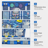 Jeu mural éducatif pour enfants sur l'exploration spatiale et l'astronautique, avec circuit de balles, pour parc d'attractions