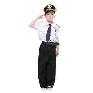 Fantasia de Piloto Infantil para Halloween, Roupas Profissionais de Capitão com Chapéu, Conjuntos de Poliéster - Product Image 5