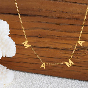 Nuova vendita calda per la festa della mamma placcato in acciaio inossidabile 18K oro genuino con monogramma alla moda con catena - Product Image 3