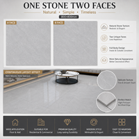 Carrelage en porcelaine poli gris marbre pleine masse 800x800mm, double face, antibactérien, pour sol et mur, vente en gros