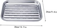 Accessoire de barbecue d'extérieur, plaque de cuisson rectangulaire professionnelle en acier inoxydable pour légumes