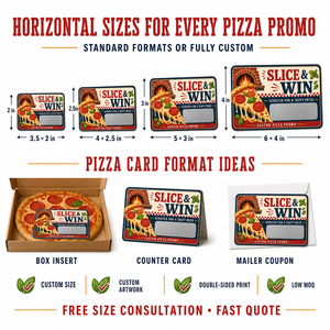 Cartes à gratter promotionnelles couleur personnalisées, inserts de boîte pour coupons de pizza, en carton/carton duplex, pour récompenses à emporter – Vente directe usine - Product Image 5