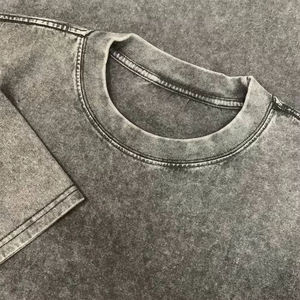 Camiseta Retro OEM 100% Algodón Grueso para Hombre, Talla Grande, Impresión DTG, Logotipo, Lavado Ácido, Estilo Vintage, Personalizada - Product Image 1