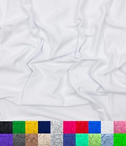 Tissu 95% coton 5% élasthanne, couleur blanche, respirant, léger, élastique, largeur 152,4 cm, vendu au mètre pour la couture. - Product Image 1