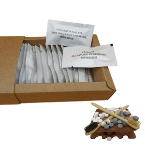 Hotel biodegradabile naturale naturale sbiancamento dei <span class=keywords><strong>denti</strong></span> idrossiapatite dentifricio Chewable compresse con sacchetto Kraft pacchetto <span class=keywords><strong>per</strong></span> il viaggio - Product Image 3