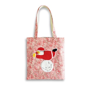 Sac fourre-tout ouvert écologique pour les vacances d'hiver artistiques avec broderie et décoration du Père Noël en chenille de Noël - Product Image 2