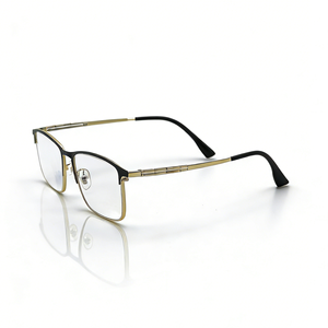 Lunettes <span class=keywords><strong>de</strong></span> lecture photochromiques transparentes <span class=keywords><strong>de</strong></span> luxe à verres en cristal naturel, monture semi-cerclée en métal pour seniors, vente en gros, optique personnalisée - Product Image 4