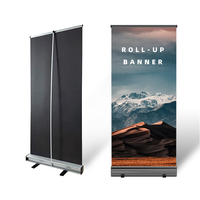 Support d'affichage de bannière en rouleau d'aluminium personnalisé, support de bannière en rouleau flex up x populaire