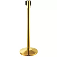 Barrière de file d'attente rétractable dorée