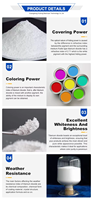 Dioxyde de titane rutile TiO2 de qualité industrielle, pureté 99%, blancheur élevée, origine Guangdong, marque HLBC Factory, JTR-740, poudre blanche