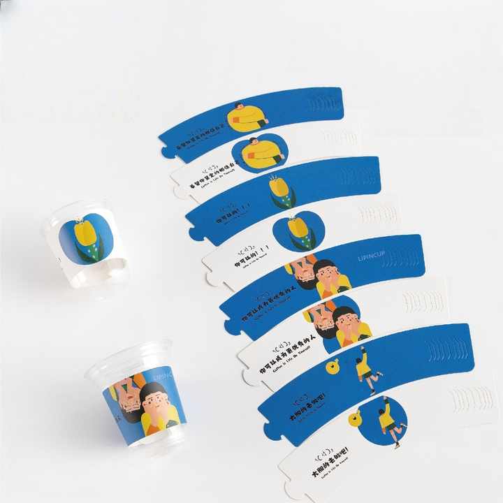 Custom Disposable Single Wall Kraft Paper Coffee Cup Sleeve in 6/8/10 ...