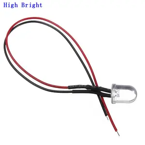 Trắng Màu Đỏ Màu Xanh Màu Xanh Lá Cây Vàng RGB Dẫn Điốt 3MM 5MM Pre Dây Ánh Sáng Bóng Đèn 12V Prewired Nhỏ Nhỏ Đèn