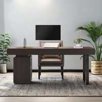 Bureau de luxe en bois massif avec tiroirs Bureau d'ordinateur Rangement de bureau à domicile Design ergonomique moderne