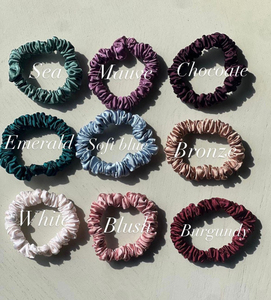 Lot de 4 chouchous 100% Soie de Mûrier, antidérapants, fins, unisexes, antistatiques, pour mariages et sommeil, pour cheveux épais, accessoires capillaires - Product Image 2