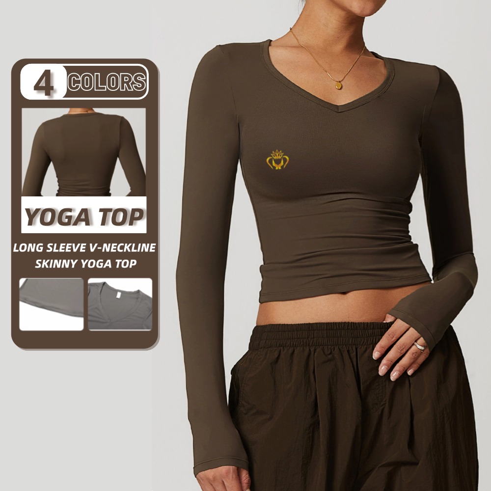 2024 New Sexy Breathable Long Sleeve Yoga Tops for Women Casual Sportswear Running Gym Fitness Autumn Womens Clothing