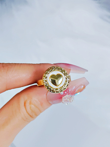 Lot <span class=keywords><strong>de</strong></span> 3 bagues ouvertes en acier inoxydable, design coquillage cœur, style varié, bijoux pour fête et usage quotidien - Product Image 3