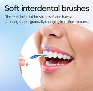 2 trong 1 xỉa nha khoa Picks Interdental bàn chải không trượt grip xử lý nhẹ nhàng trên nướu xỉa Slide trơn tru mảng bám Remover - Product Image 2