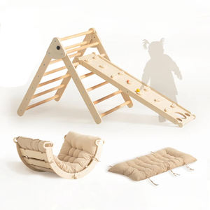 Ensemble de salle de sport en bois Montessori Triangle Climber pour lits de ferme pour enfants - Product Image 6