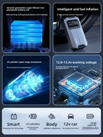 Maxcellent Batterie Externe Portable 12V 20000mAh avec Démarreur d'Urgence et Compresseur d'Air, Courant de Pointe 1800A, Lumière LED pour Voitures et Utilisation Extérieure