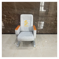 Chaise de théâtre pliante en bois massif personnalisée avec tableau d'écriture, siège écologique pour auditorium, stade, école, hôpital, conférence, cinéma