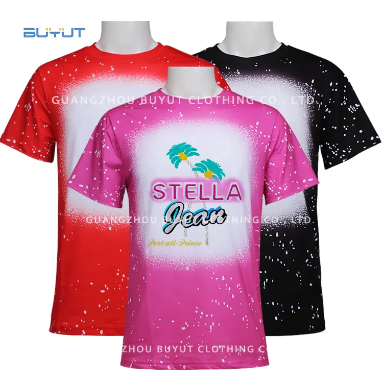 BUYUT small snow bleach print tie dye custom big US sizing t shirts for sublimation printing