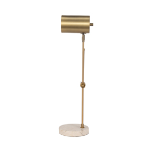 Lampada da Tavolo Cilindrica Moderna con Base in Travertino, Luce d'Accento per Camera da Letto e Comodino - Product Image 5