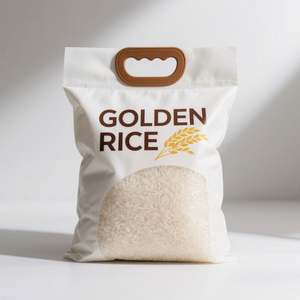 Customized Logo Food Grade PE 1kg 2kg 5kg 10kg Square Bottom <b>Bag</b> Moisture Proof Gravure Printed Rice <b>Packaging</b> <b>Bags</b> - Product Image 2