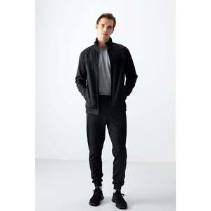 Ensemble de survêtement pour homme noir texturé, coupe standard, brodé - 85248 - Noir/noir - Product Image 6