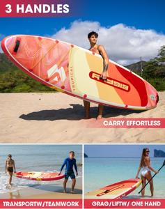 ปรับแต่งกระดานยืนพายแบบเป่าลมขนาด 11'*34''*6'' แบบ Drop Stitch SUP ขายส่งกระดานโต้คลื่นสำหรับกีฬาทางน้ำ BF09/2 Tab - Product Image 6