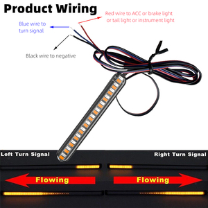 ไฟท้ายรถมอเตอร์ไซค์ Autodragons 24 LED ไฟส่องป้ายทะเบียน สีแดงเหลือง ไฟเลี้ยวแบบไดนามิก - Product Image 6