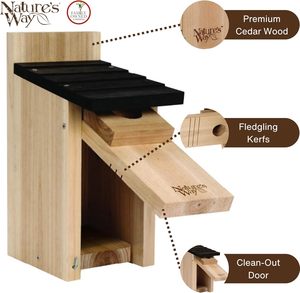 Casa para Pájaros de Cedro Wood Wild Wings, Casa para Pájaros de Cedro para Exteriores - Product Image 6