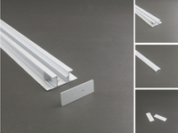 Profilé en aluminium LED avec diffuseur, embouts et clips pour bande LED 17*50 mm
