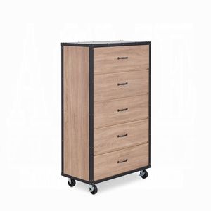 Armoire portable à 5 tiroirs en chêne clair patiné DB avec un design élégant - Product Image 1