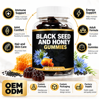 Gummies au miel de graines noires OEM ODM, 60 unités, soutien immunitaire, articulations, cheveux, peau, énergie, complément alimentaire pour adultes, marque privée