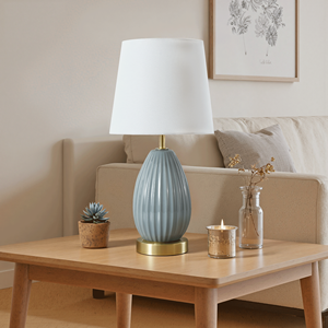 <b>Table</b> <b>Lamp</b> Set Of 2 18 Inch Ceramic <b>Base</b> With E26 Socket For Bedroom Living Room Nightstand - Product Image 3