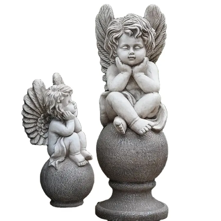 Adornos de Ángel europeo vintage, bonitas esculturas de personajes al aire libre, decoración de jardín, diseño de balcón de patio