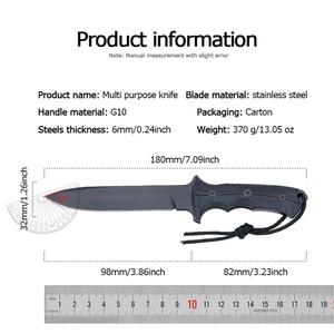 Cuchillo Táctico de Acero Inoxidable para Caza y Camping, Hoja Fija, Punta Caída, Mango de Plástico, Soporte de Personalización OEM/ODM 1 - Product Image 6