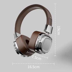 Headset suara Stereo, headphone nirkabel Studio Tipe C terpasang di kepala klasik Retro