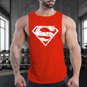 Breathable Quick-Dry Knitted 100% Cotton Men <b>Stringer</b> Oversized High Quality Custom Logo Solid High Street Gym <b>Vest</b> Tank Tops - Product Image 3