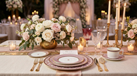 Service de table en céramique de luxe avec bordure dorée, motif géométrique cygne rose et violet, assiettes en porcelaine fine personnalisées, tasses à thé et soucoupes
