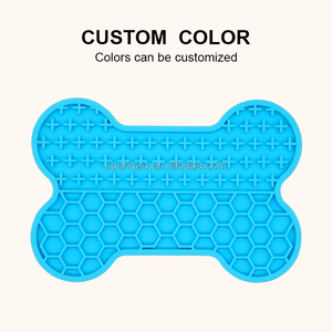 Alfombrilla de Silicona para Lamer para Mascotas, Diseño Único 2023, Forma de Hueso, Color Azul, Segura, Limpia, de Silicona, Anti-Asfixia, para Perros - Product Image 6