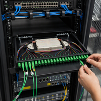 Panel Patch Fiber Optik SC APC 1U 19 Inci 12 Core 24 Core, 12 Port 24 Port Single Mode, Rak Mount Tipe Geser ODF