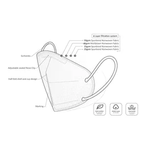 Masque FFP2 Modèle 20030_44302 Fabriqué en Europe Sécurité Commercialisation - Product Image 3