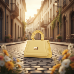 Bolso Bandolera Geométrico Amarillo Fana Lcela Luisa, Cuero Genuino, Forro de PU, Cadena, Bolso de Hombro de Verano para Mujer - Product Image 2