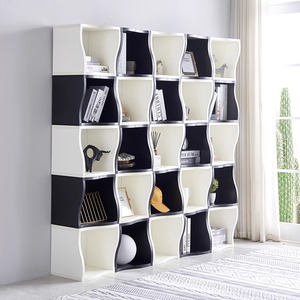 Nueva Llegada Durable Combinación Libre Sala de Estar Gabinetes Librerías Soporte de Esquina Madera PVC Tablero de Densidad Estantería - Product Image 1