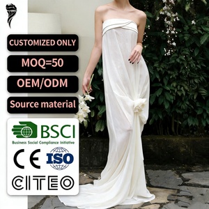 Vestido de Verano Elegante y Sencillo de Alta Gama sin Tirantes para Vacaciones en la Playa, Vestido Casual Tejido Holgado y Estilizador hasta el Suelo - Product Image 1