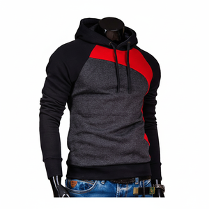 Pullovers hoodies มีฮู้ดผู้ชายฤดูใบไม้ร่วงเสื้อสเวตเตอร์เย็บปะติดปะต่อกันฮิปฮอปผู้ชายเสื้อผ้าแบรนด์ลำลอง - Product Image 1